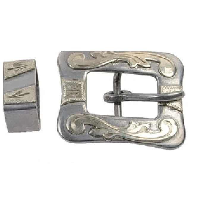 拋光鋼製帶扣（附皮帶扣環）