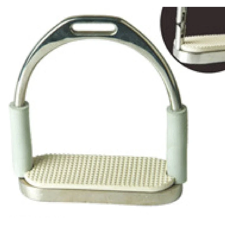 不鏽鋼彈性馬鐙，帶橡膠墊