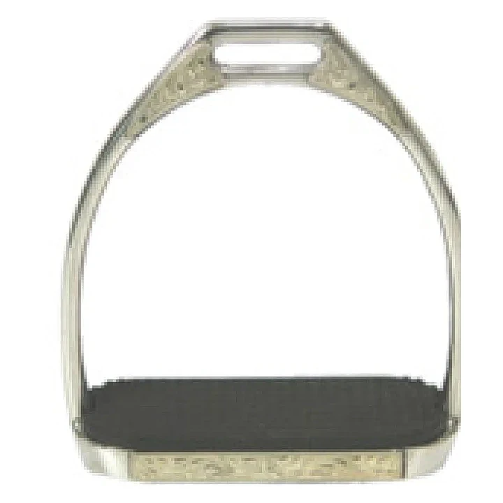 不鏽鋼費里斯馬鐙，帶雕刻GS裝飾及橡膠墊