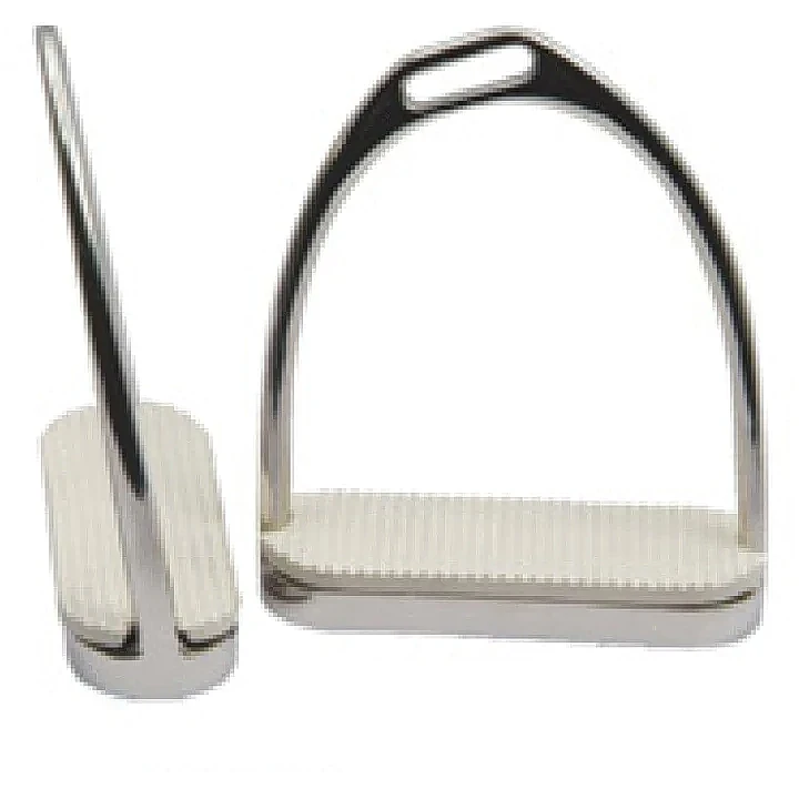 不鏽鋼刀鋒雙偏移馬鐙，帶橡膠墊