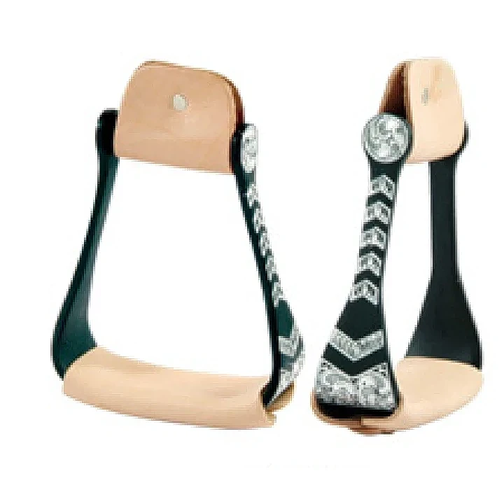 鋁製馬鐙，壓花飾帶