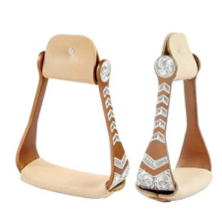 鋁製馬鐙，壓花飾帶