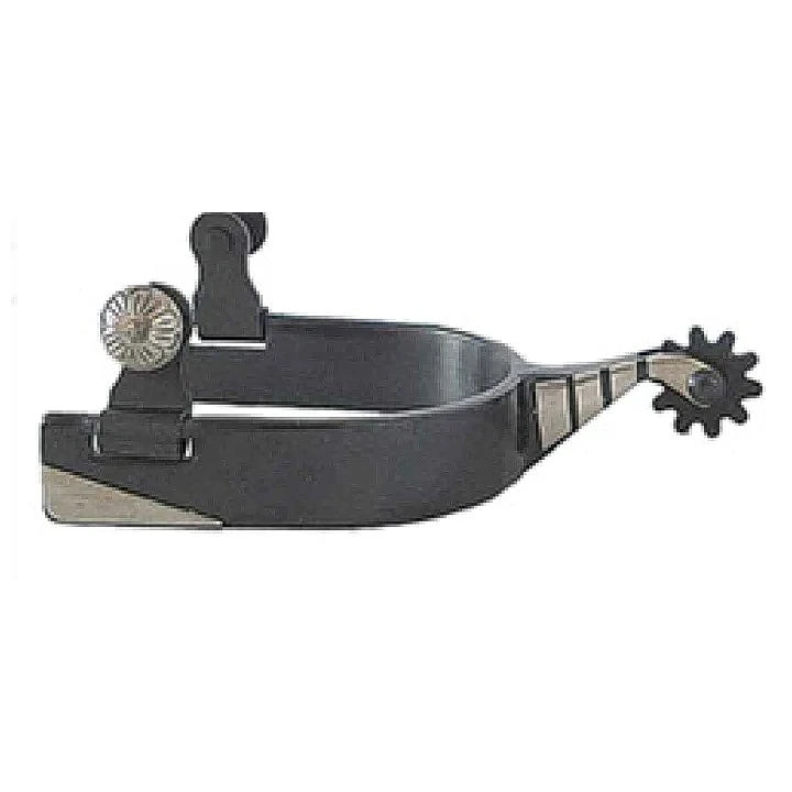 男士黑色鋼製繞繩腳刺配素銀飾邊