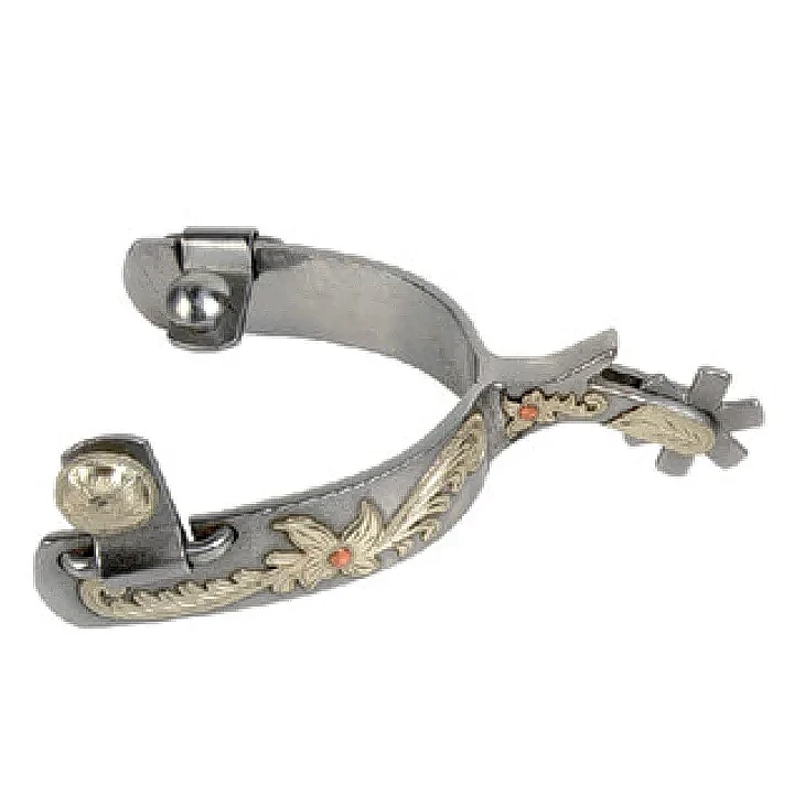 男仕拋光鋼製馬刺，附護片