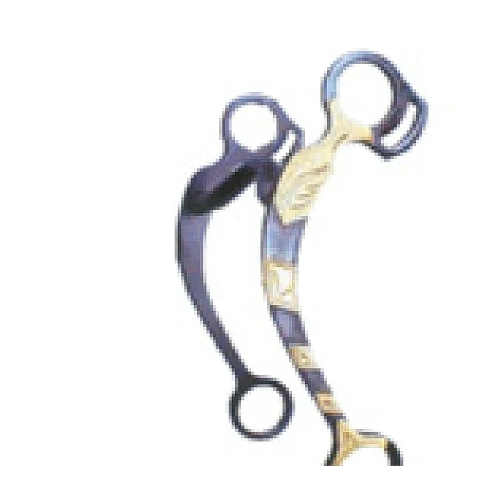 黑色飾紋馬嚼（中孔、黃銅雕花）