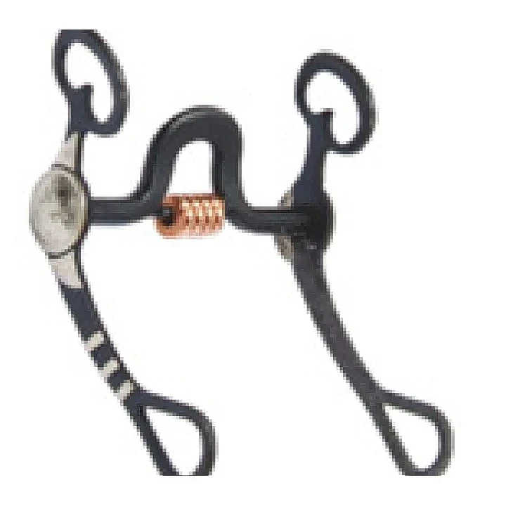 黑色飾紋馬嚼（孔口、銅線滾輪、黃銅雕花韁）