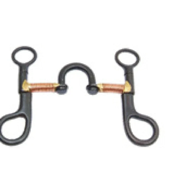 黑色訓練馬嚼，銅線纏繞矯正口