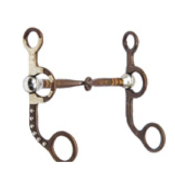 黑色飾紋馬嚼， संयुक्त 口，帶銅鑲嵌韁，GS飾紋與圓點