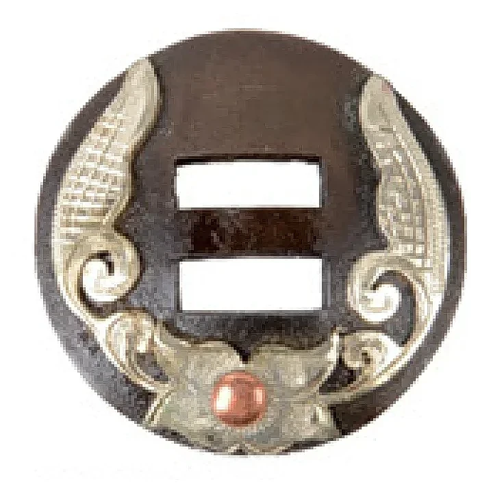 鋼製飾環 (銀雕, 古銅棕)