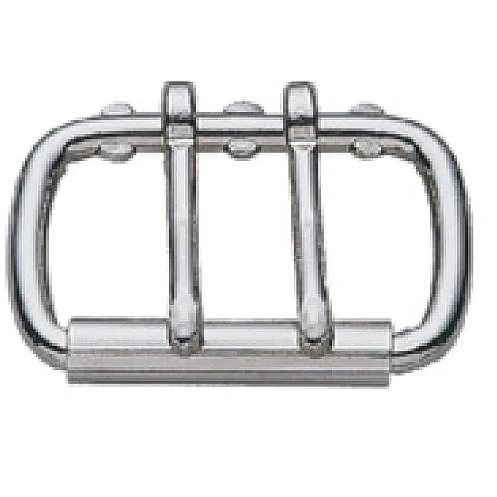 Steel Roller Buckle, Welded w/2 Tongues, w/Guard