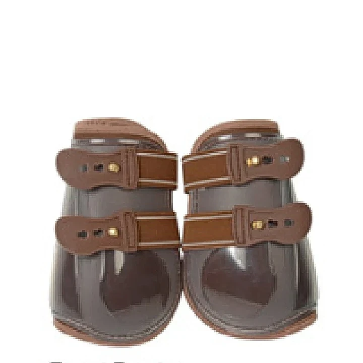 側筒靴 氯丁橡膠，透明護筒，彈性綁帶與黃銅搭扣，一雙