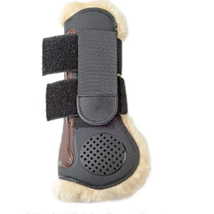 前蹄護筒 透氣TPU外殼 雙色，黃色絨毛襯裡，帶鬆緊帶魔鬼氈，一雙